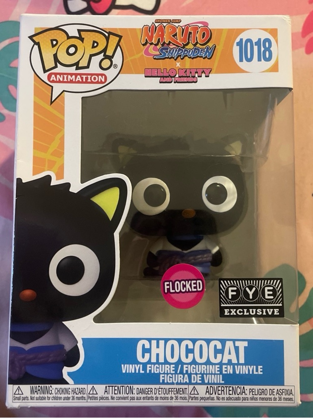 New Funko Pop Chococat/Sasuke Flocked Vinyl Figure - Naruto x Hello Kitty collab